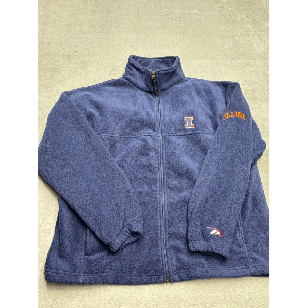 ProPlayer Illinois Fighting Illini Fleece Jacket Navy Blue I Block Logo Size L